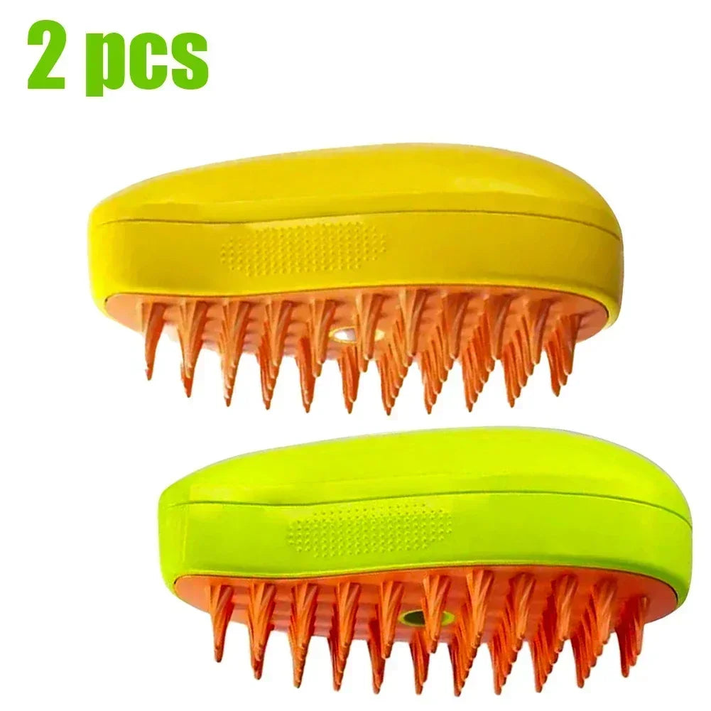 3-in-1 Steam Brush for Dogs & Cats - Professional Grooming & Massage Tool