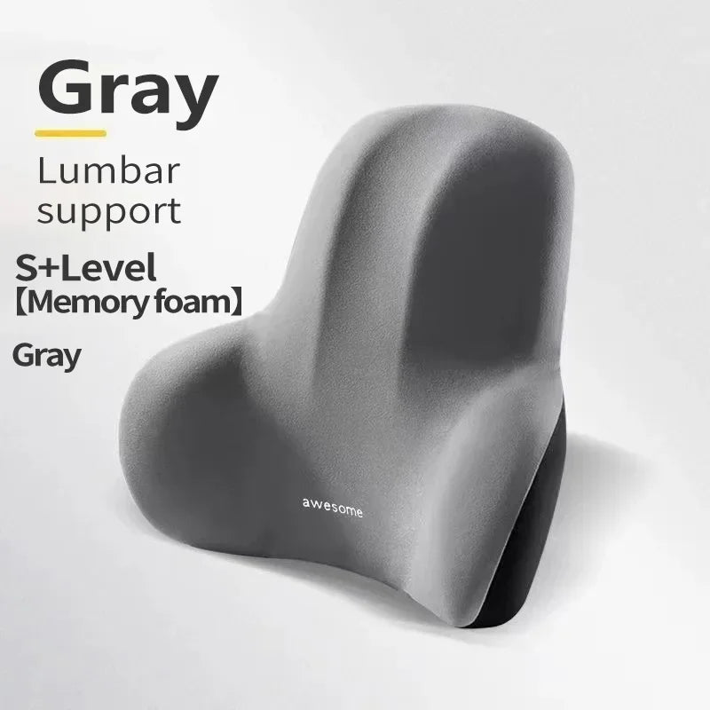 Memory Foam Lumbar Back Cushion for Car, Office & Gaming Chairs — Postpartum Waist & Back Support Pillow