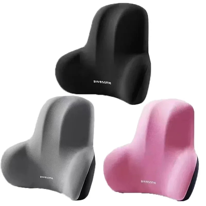 Lumbar cushion available in multiple colors - blue, pink, gray, black