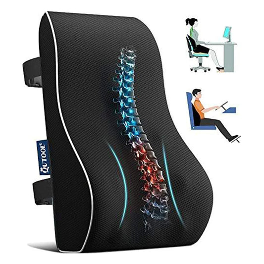 Ergonomic lumbar support pillow with spine design - memory foam back pain relief cushion